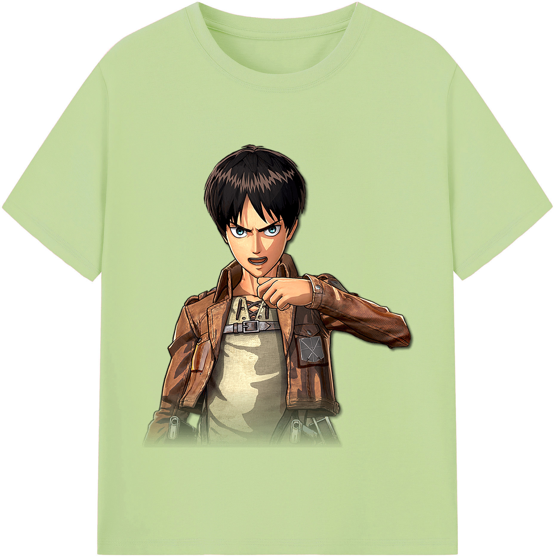 （画像用） 進撃の巨人 エレン･イェーガー Attack on Titan Eren Jäger 綿100％半袖Tシャツ（フロントプリント）